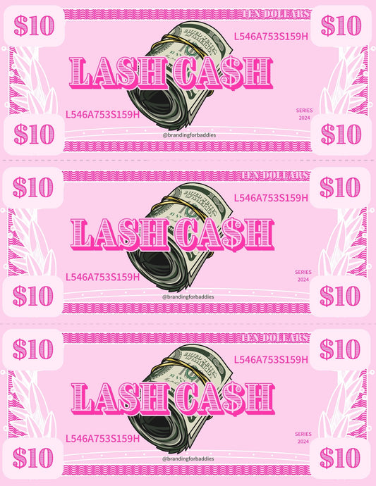"Lash Cash" Business Card Voucher